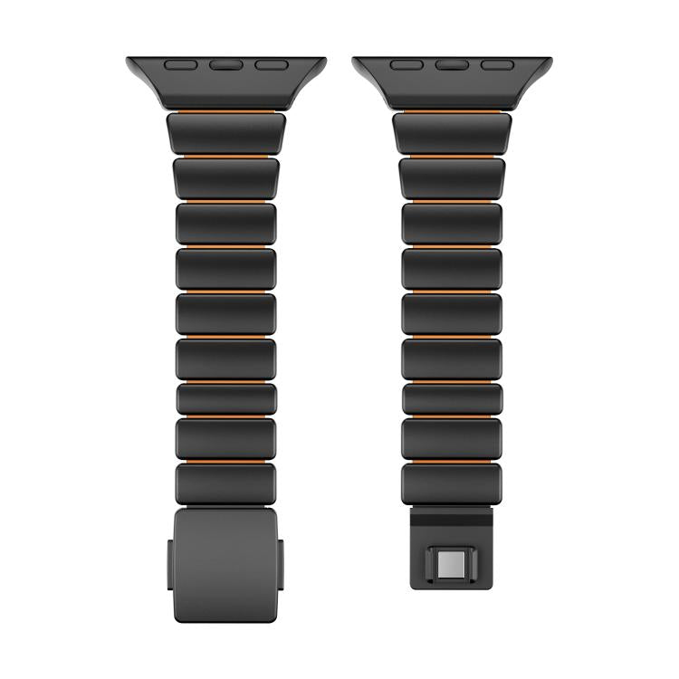 For Apple Watch 46mm / 49mm / 45mm / 44mm One-bead Waist Stainless Steel Norman Buckle Magnetic Watch Band
