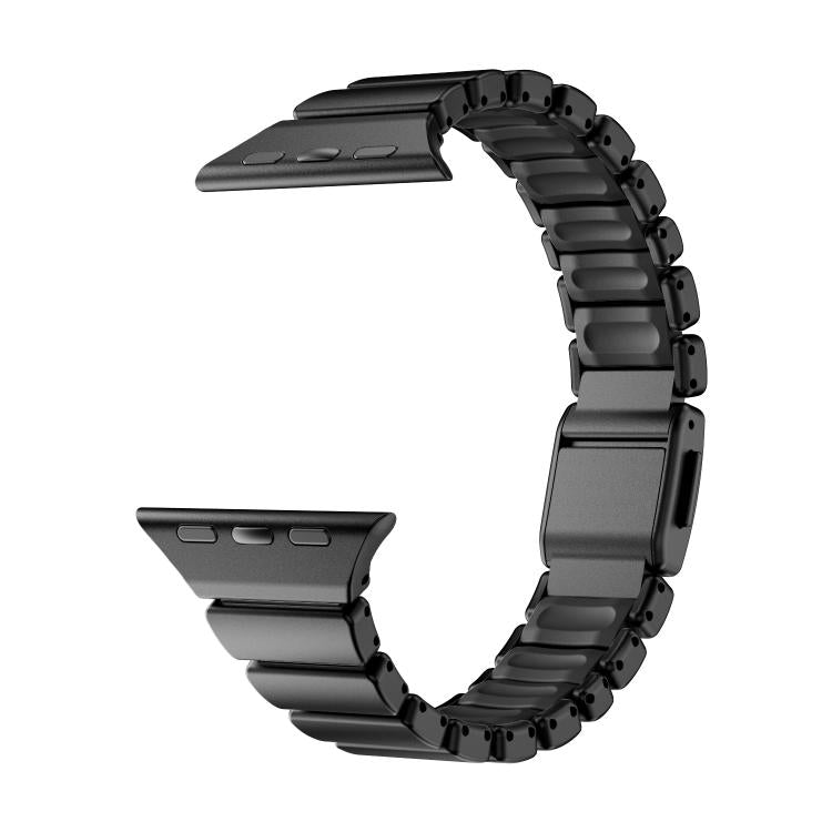 For Apple Watch 46mm / 49mm / 45mm / 44mm One-bead Waist Stainless Steel Norman Buckle Magnetic Watch Band