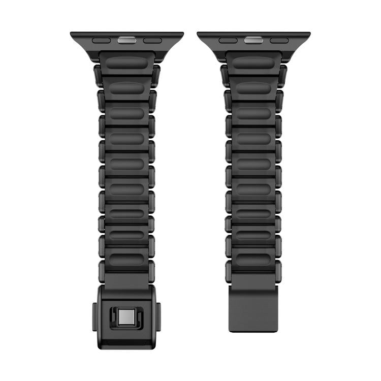 For Apple Watch 46mm / 49mm / 45mm / 44mm One-bead Waist Stainless Steel Norman Buckle Magnetic Watch Band