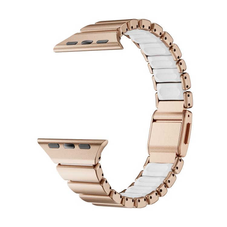 For Apple Watch 46mm / 49mm / 45mm / 44mm One-bead Waist Stainless Steel Norman Buckle Magnetic Watch Band