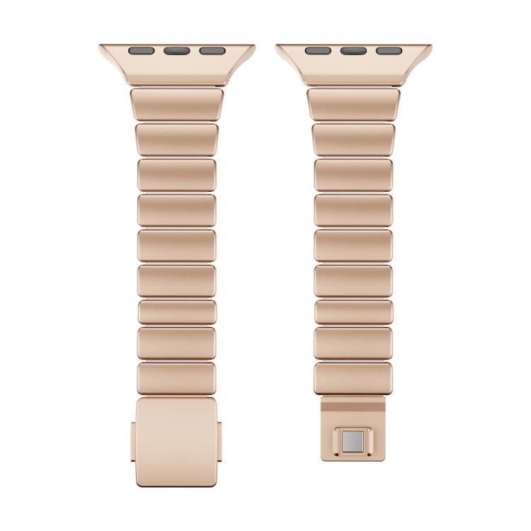 For Apple Watch 46mm / 49mm / 45mm / 44mm One-bead Waist Stainless Steel Norman Buckle Magnetic Watch Band