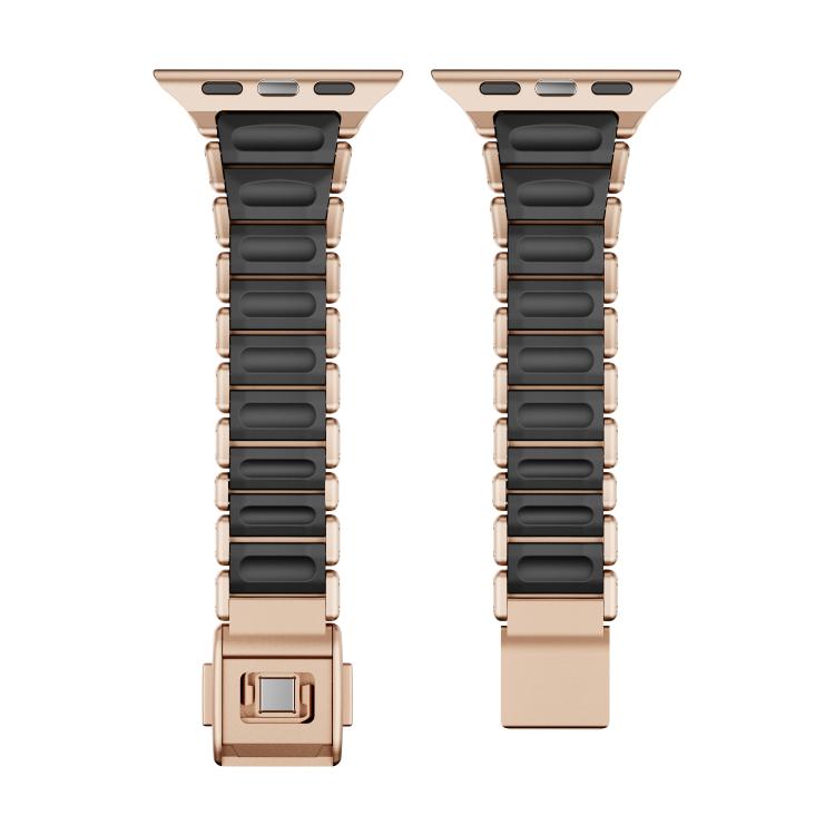 For Apple Watch 46mm / 49mm / 45mm / 44mm One-bead Waist Stainless Steel Norman Buckle Magnetic Watch Band