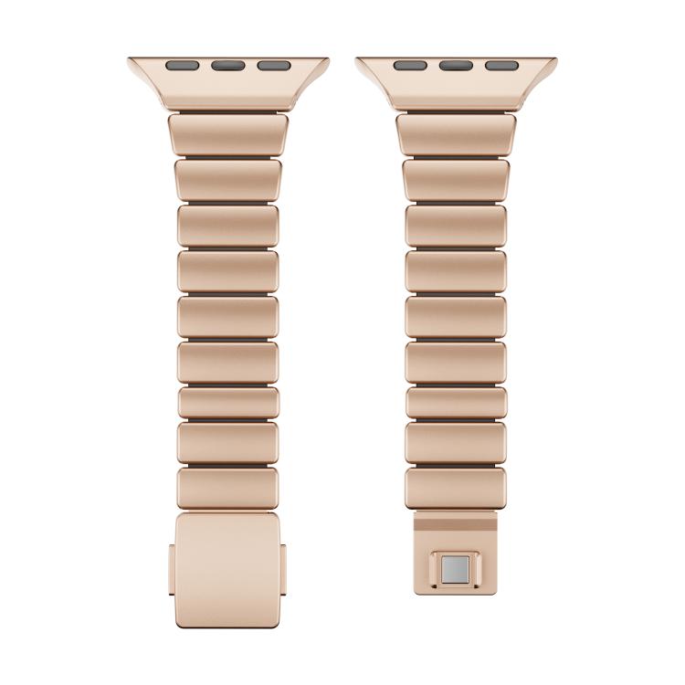 For Apple Watch 46mm / 49mm / 45mm / 44mm One-bead Waist Stainless Steel Norman Buckle Magnetic Watch Band