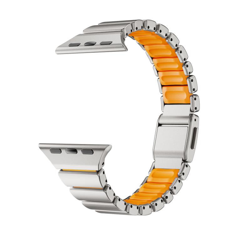 For Apple Watch 42mm / 41mm / 40mm / 38mm One-bead Waist Stainless Steel Norman Buckle Magnetic Watch Band