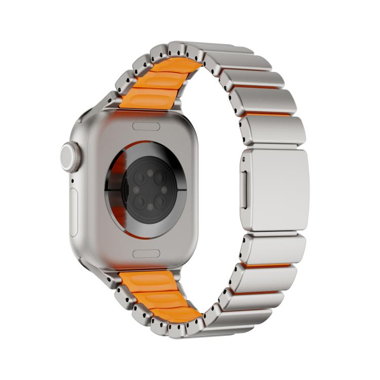 For Apple Watch 42mm / 41mm / 40mm / 38mm One-bead Waist Stainless Steel Norman Buckle Magnetic Watch Band
