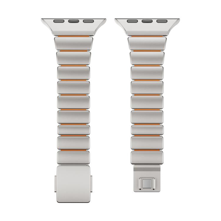 For Apple Watch 42mm / 41mm / 40mm / 38mm One-bead Waist Stainless Steel Norman Buckle Magnetic Watch Band