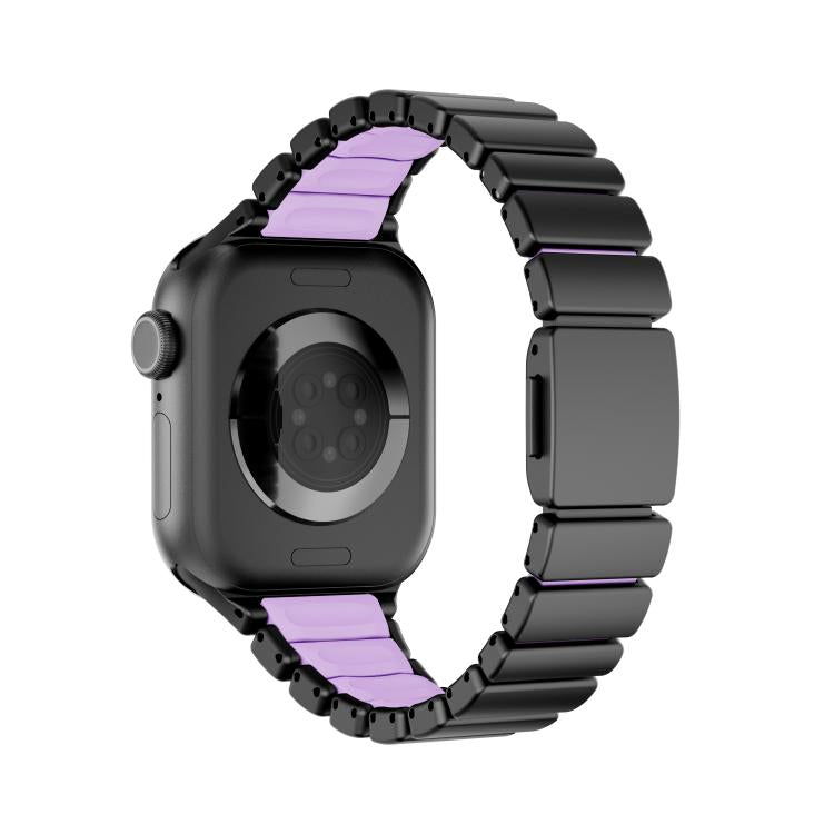 For Apple Watch 42mm / 41mm / 40mm / 38mm One-bead Waist Stainless Steel Norman Buckle Magnetic Watch Band