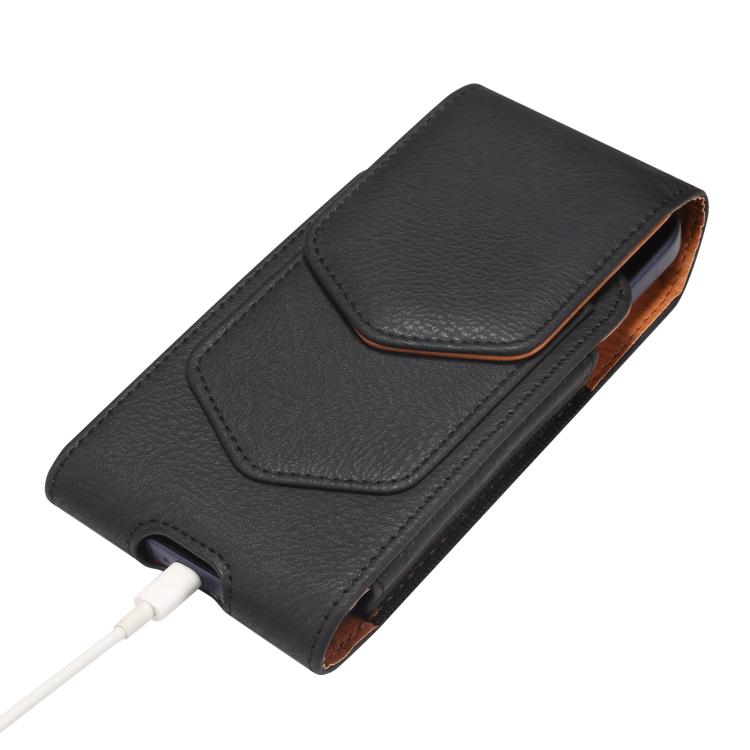 For 6.1 inch Universal Horizontal Vegan Leather Phone Waist Bag
