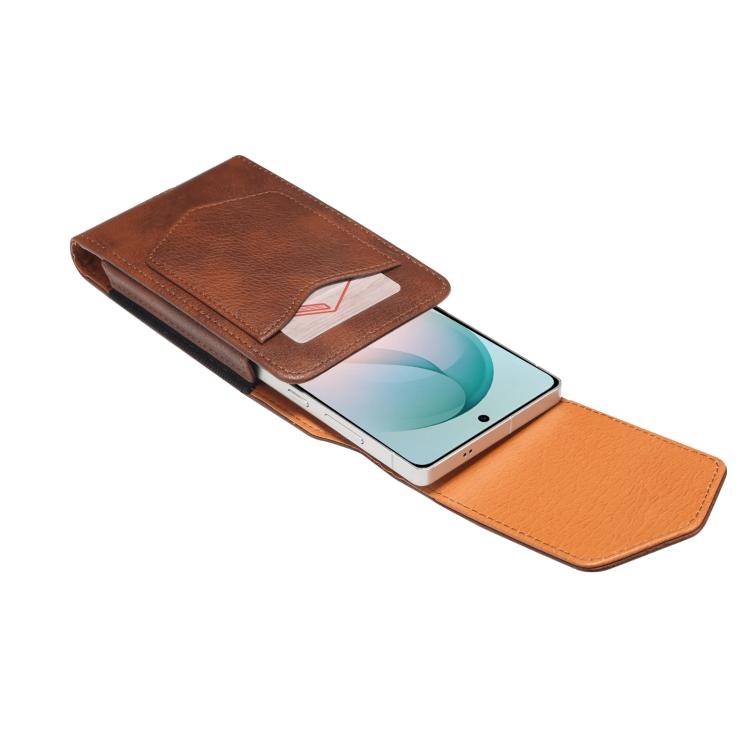 For 6.1 inch Universal Horizontal Vegan Leather Phone Waist Bag