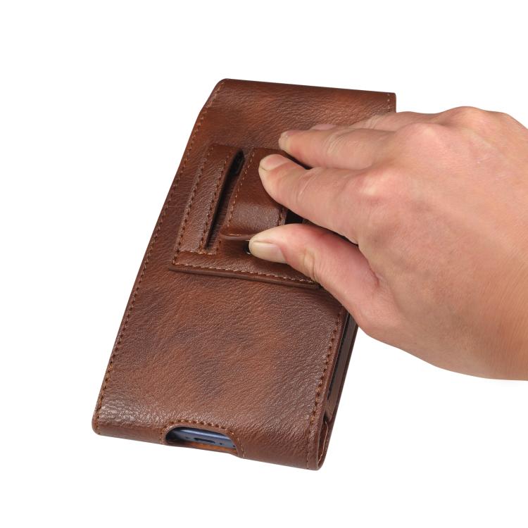 For 6.1 inch Universal Horizontal Vegan Leather Phone Waist Bag