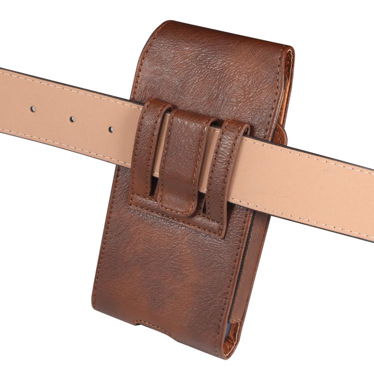 For 6.1 inch Universal Horizontal Vegan Leather Phone Waist Bag