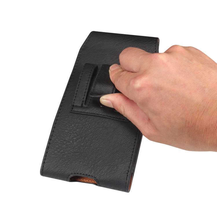 For 6.5 inch Universal Horizontal Vegan Leather Phone Waist Bag