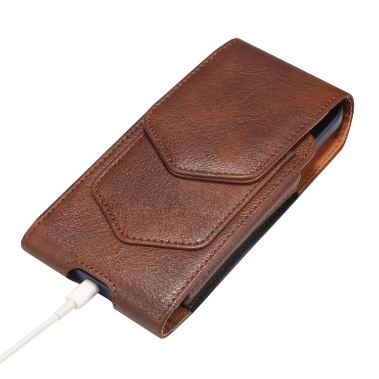 For 6.5 inch Universal Horizontal Vegan Leather Phone Waist Bag