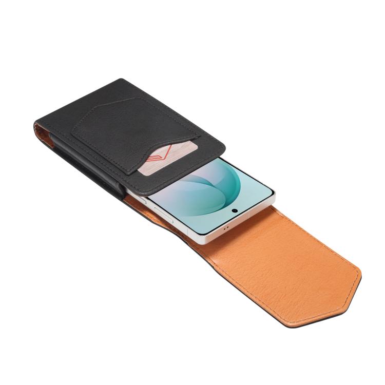 For 7.2 inch Universal Horizontal Vegan Leather Phone Waist Bag