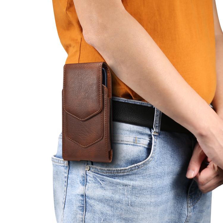 For 7.2 inch Universal Horizontal Vegan Leather Phone Waist Bag