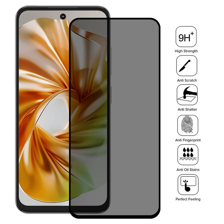 For ZTE nubia Focus 2 5G Full Cover Anti-spy Silk Screen Tempered Glass Film