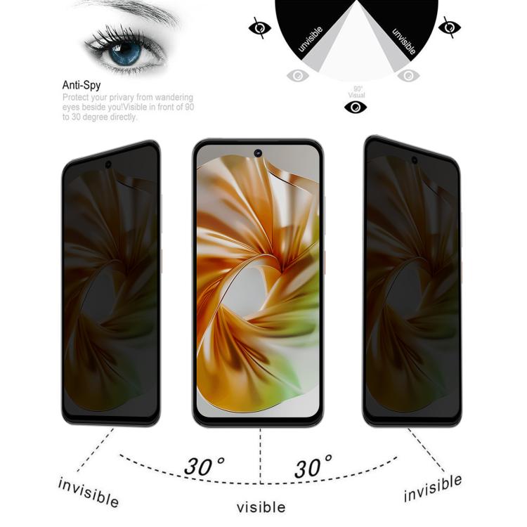For ZTE nubia Focus 2 5G 25pcs Full Cover Anti-spy Silk Screen Tempered Glass Film
