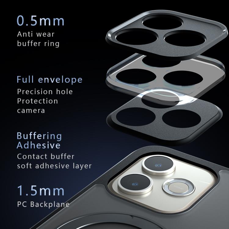For Redmi Turbo 5 Max / Poco X8 Pro Max Armor Magnetic Holder PC Hybrid TPU Phone Case - Frosted Black