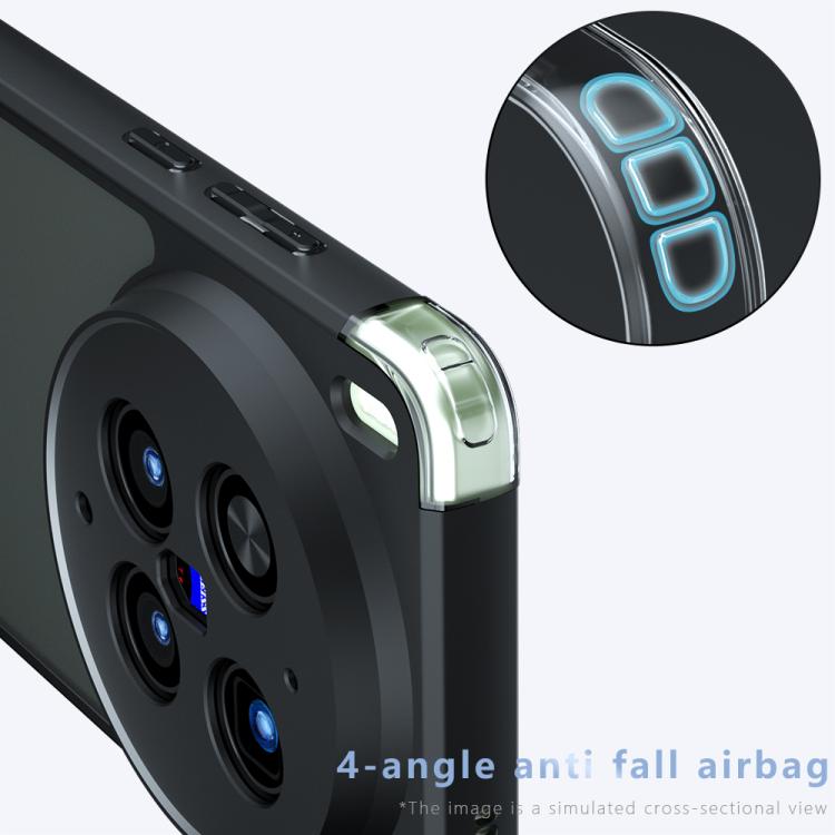For vivo X300 Ultra Armor Magnetic Holder PC Hybrid TPU Phone Case - Frosted Black