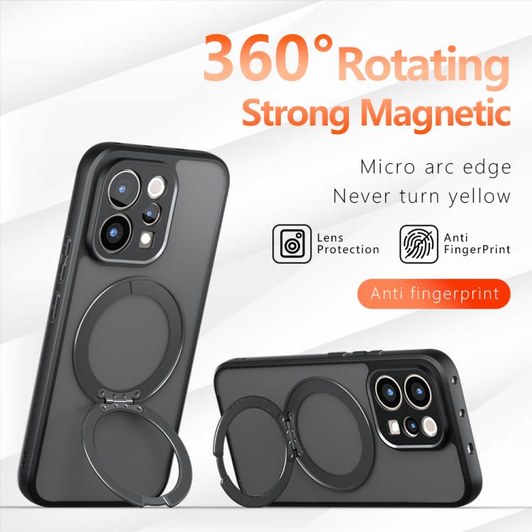 For vivo V70 / S50 5G Armor Magnetic Holder PC Hybrid TPU Phone Case - Frosted Black