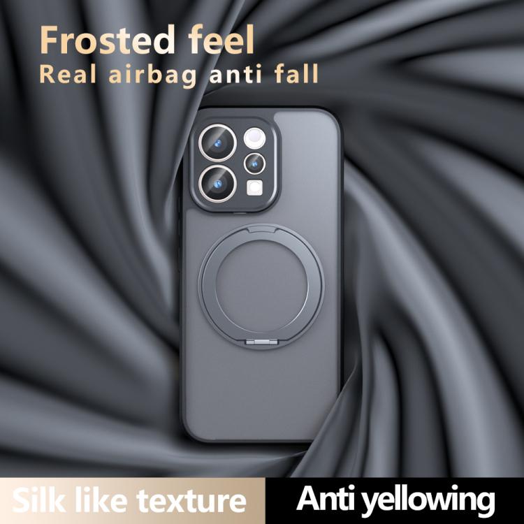 For vivo V70 / S50 5G Armor Magnetic Holder PC Hybrid TPU Phone Case - Frosted Black