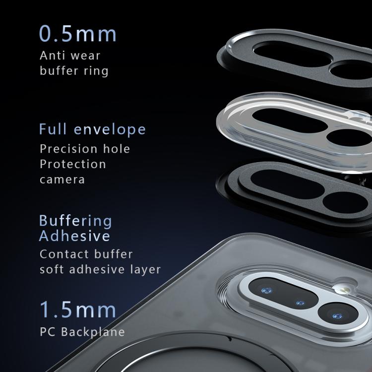 For Nothing Phone 4a Armor Magnetic Holder PC Hybrid TPU Phone Case - Frosted Black