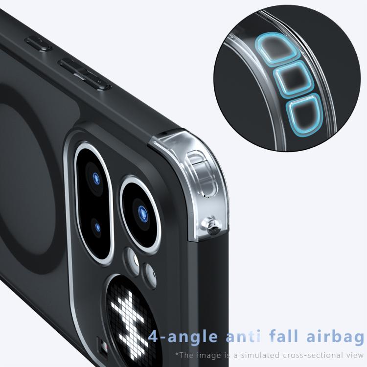For Nothing Phone 4a Pro Armor Magnetic Holder PC Hybrid TPU Phone Case - Frosted Black