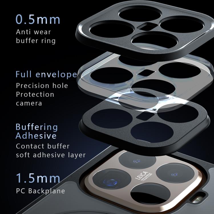 For Xiaomi 15T Pro Armor Magnetic Holder PC Hybrid TPU Phone Case - Frosted Black