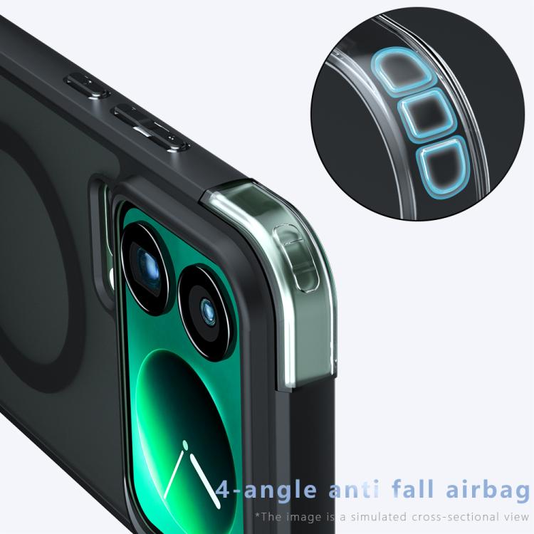 For Xiaomi 17 Pro Max Armor Magnetic Holder PC Hybrid TPU Phone Case - Frosted Black
