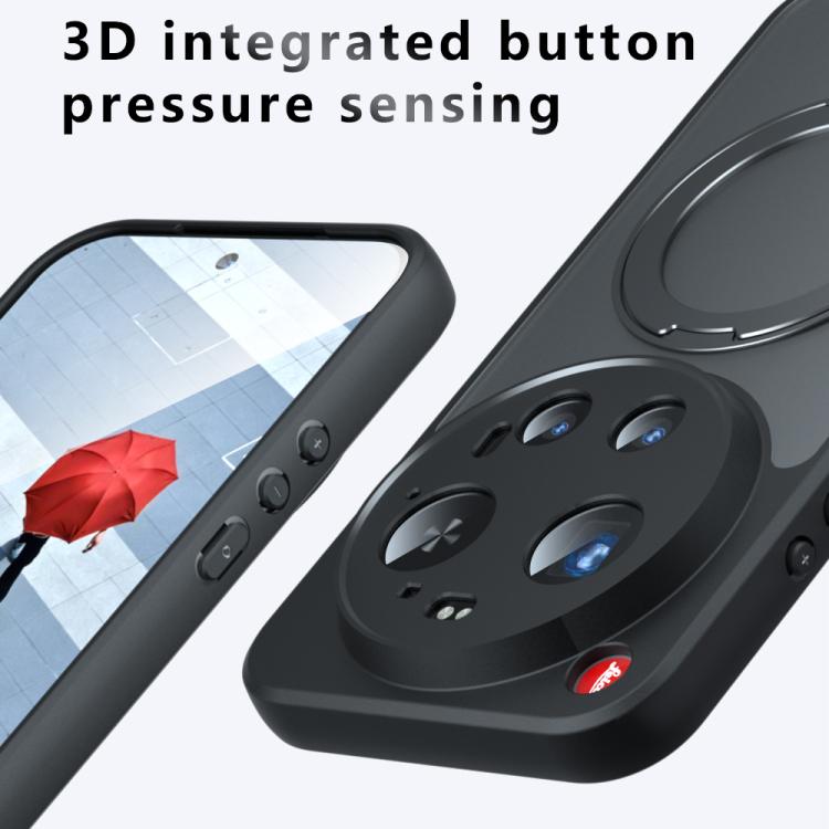 For Xiaomi 17 Ultra Armor Magnetic Holder PC Hybrid TPU Phone Case - Frosted Black