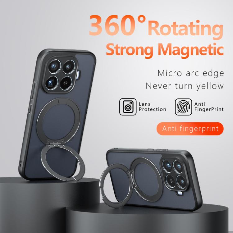 For Xiaomi 17T Pro 5G Armor Magnetic Holder PC Hybrid TPU Phone Case - Frosted Black