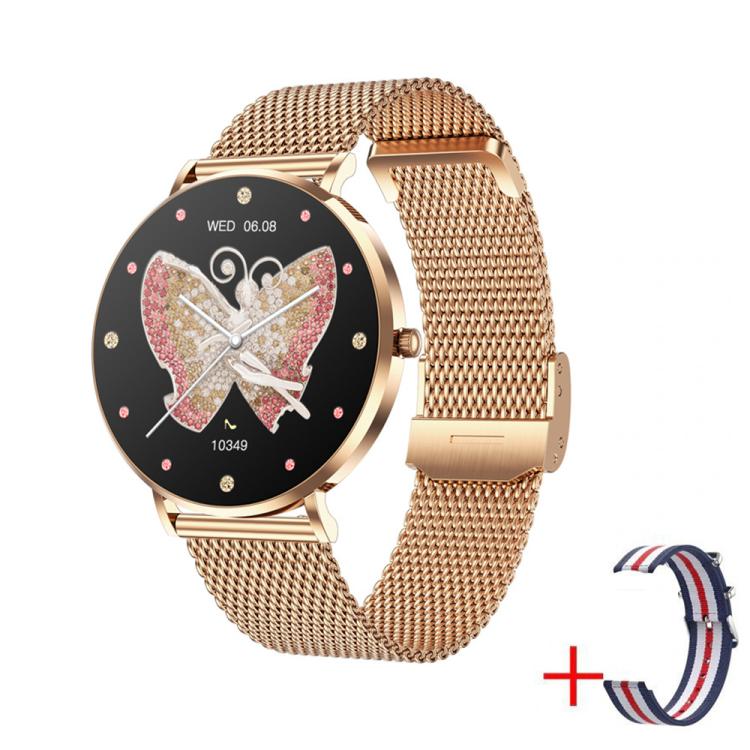 T8 1.3-Inch Heart Rate / Blood Pressure / Blood Oxygen Monitoring Bluetooth Smart Watch, Type:Dual Straps - Gold
