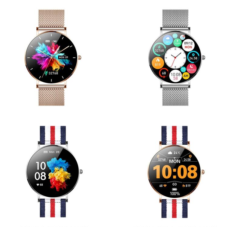 T8 1.3-Inch Heart Rate / Blood Pressure / Blood Oxygen Monitoring Bluetooth Smart Watch, Type:Single Strap - Gold