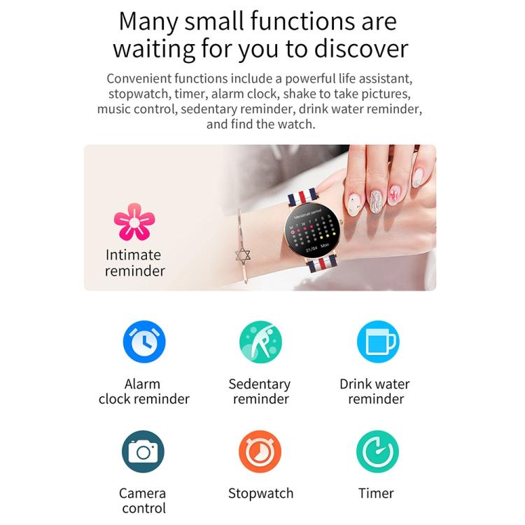 T8 1.3-Inch Heart Rate / Blood Pressure / Blood Oxygen Monitoring Bluetooth Smart Watch, Type:Single Strap - Gold