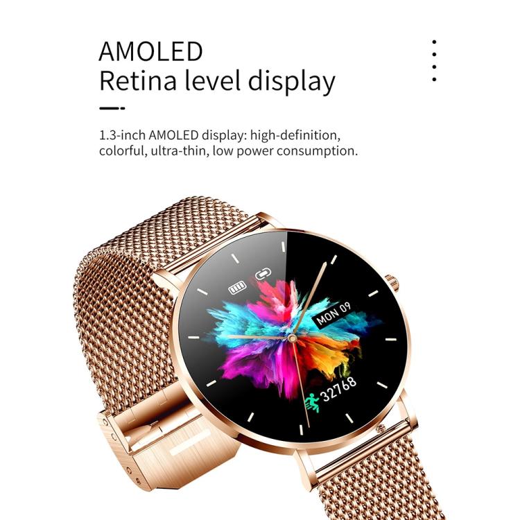 T8 1.3-Inch Heart Rate / Blood Pressure / Blood Oxygen Monitoring Bluetooth Smart Watch, Type:Dual Straps - Gold