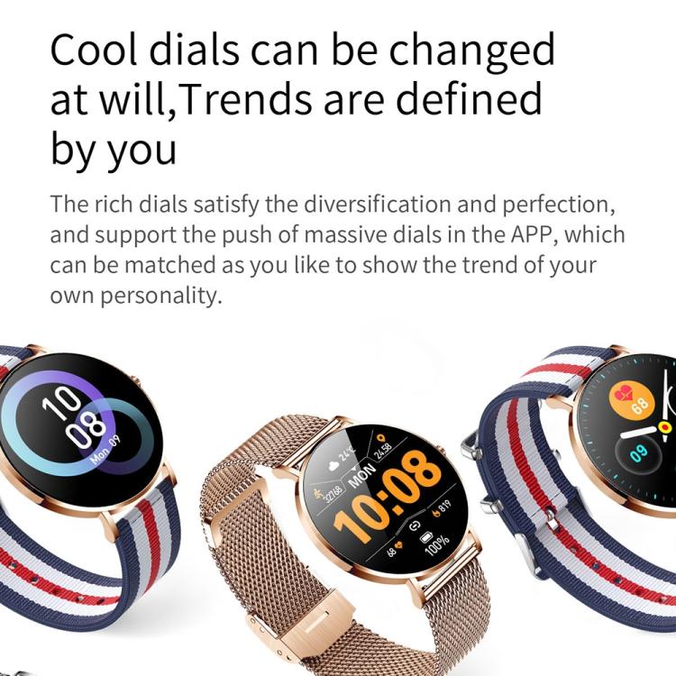 T8 1.3-Inch Heart Rate / Blood Pressure / Blood Oxygen Monitoring Bluetooth Smart Watch, Type:Single Strap - Gold