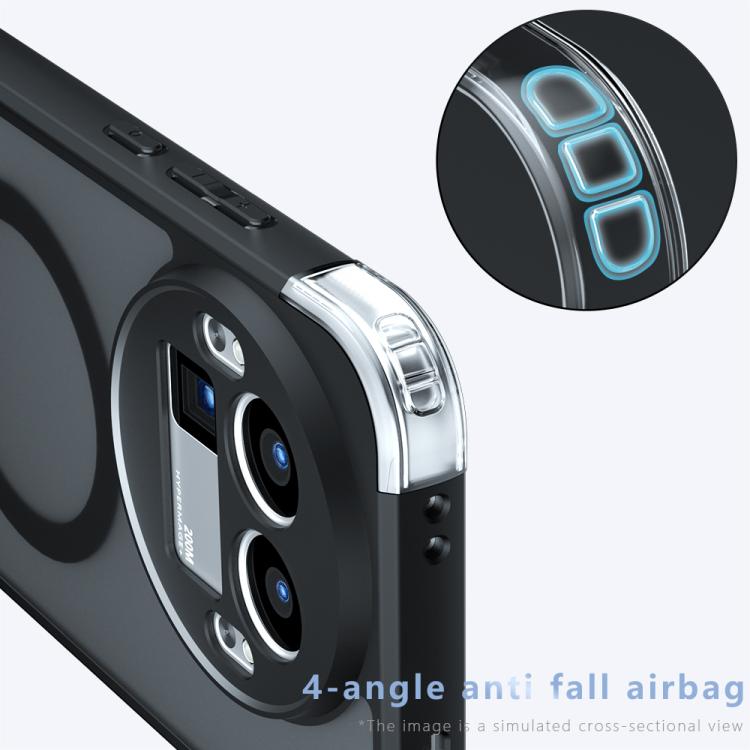 For Realme GT 8 Pro Global Armor Magnetic Holder PC Hybrid TPU Phone Case - Frosted Black