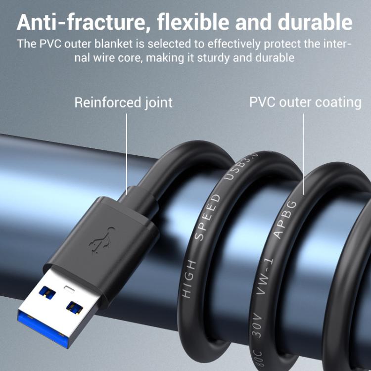 WG135 USB 3.0 Male to Male Bi-directional External Hard Drive Enclosure Data Cable, Length:1m - Black