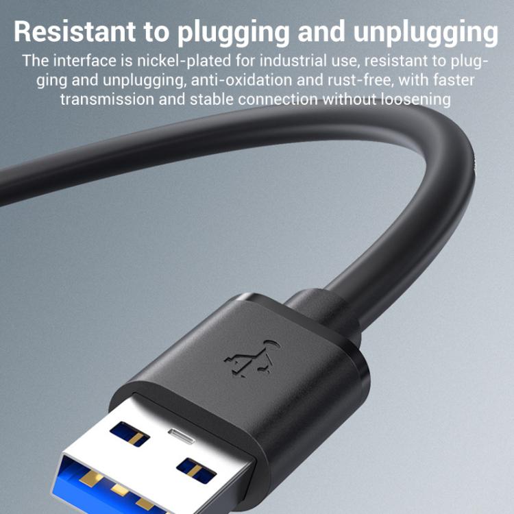 WG135 USB 3.0 Male to Male Bi-directional External Hard Drive Enclosure Data Cable, Length:2m - Black