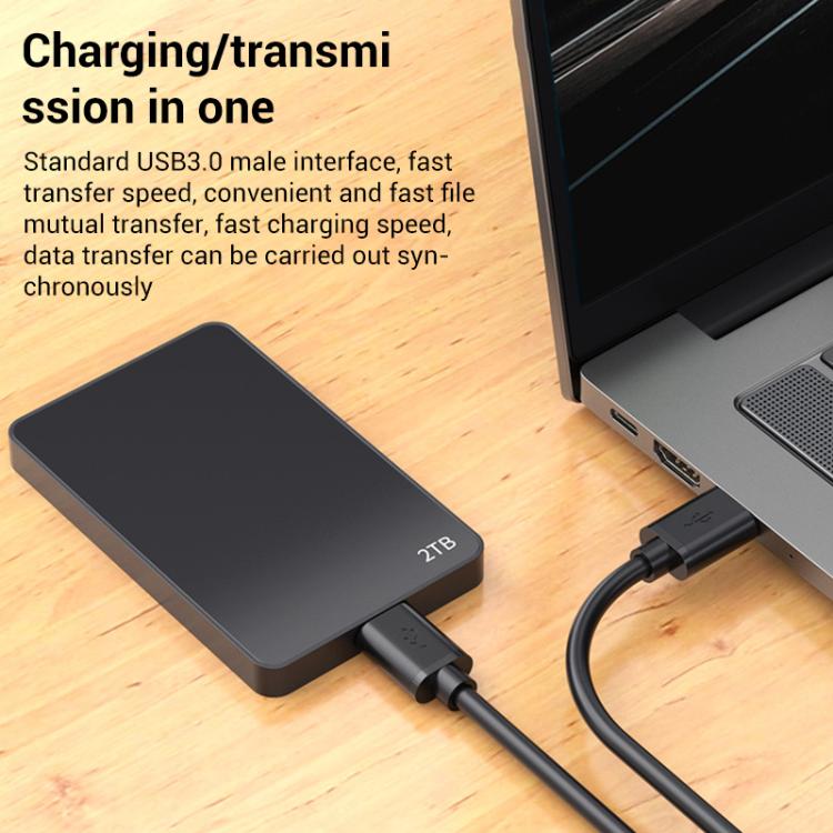 WG135 USB 3.0 Male to Male Bi-directional External Hard Drive Enclosure Data Cable, Length:2m - Black