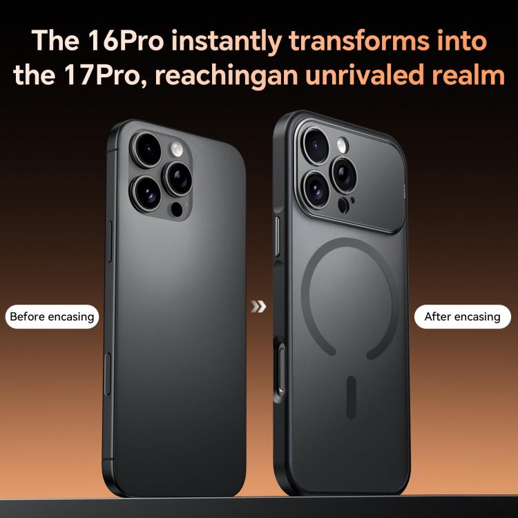 For iPhone 16 Pro Max SULADA Transforms Into 17 Pro Semi-Transparent Matte Magnetic Phone Case