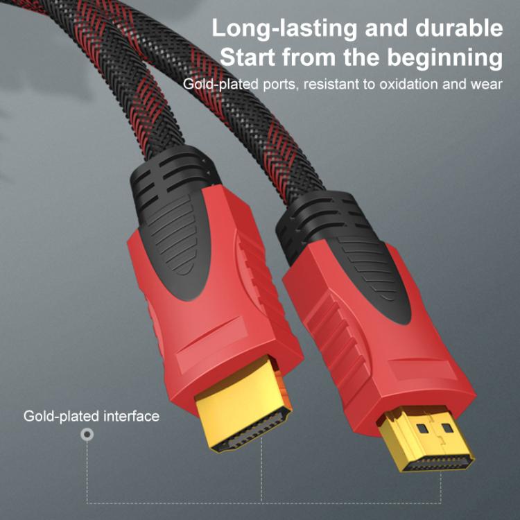 HDMI 1.4 1080P TV Computer Video Monitors HD Connection Cable, Length:1.5m - Black Red