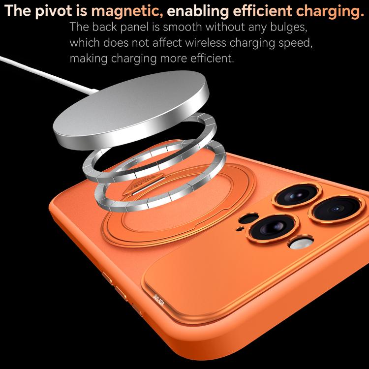 For iPhone 17 Pro SULADA Transforms Into 17 Pro Semi-Transparent Matte Rotation Magnetic Holder Phone Case