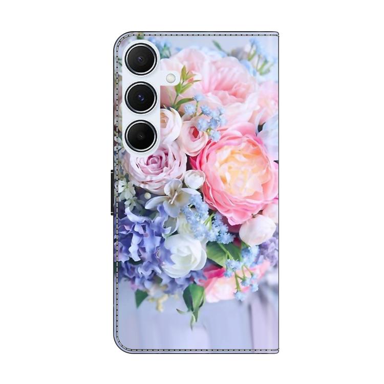 For Samsung Galaxy A24 4G Crystal-Like Painted Vegan Leather Phone Case