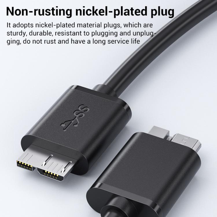 WG137 USB 3.0 Male to Micro-B Male External Hard Drive Enclosure Data Cable, Length:0.3m - Black