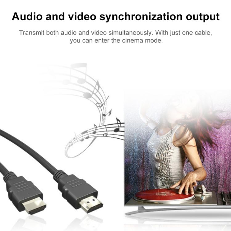 HDMI 2.0 4K TV Computer Video Monitors HD Connection Cable, Length:1m - Black