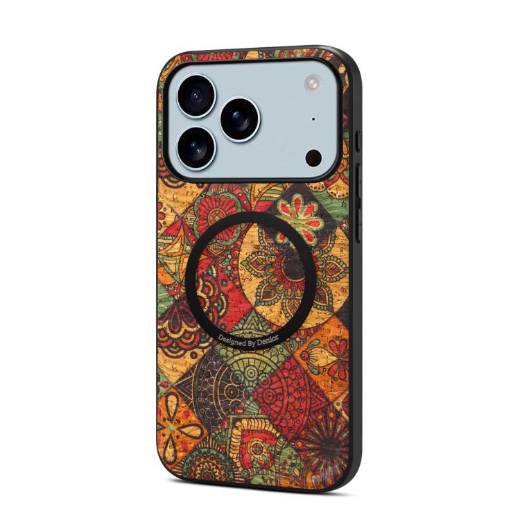 For iPhone 17 Pro Max Denior A07 Flower Language Series Magnetic Vegan Leather Phone Case