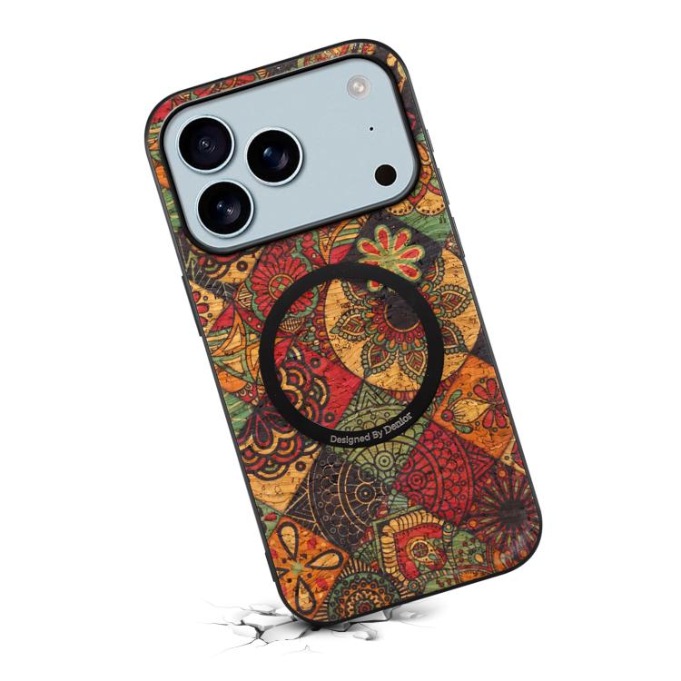 For iPhone 17 Pro Max Denior A07 Flower Language Series Magnetic Vegan Leather Phone Case