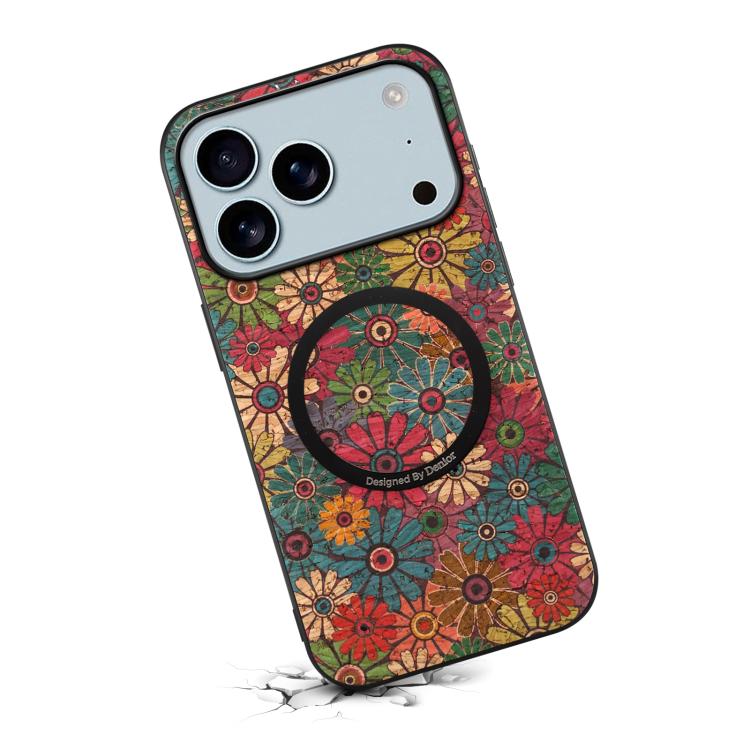 For iPhone 17 Pro Denior A07 Flower Language Series Magnetic Vegan Leather Phone Case