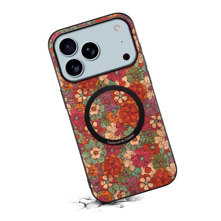 For iPhone 17 Pro Denior A07 Flower Language Series Magnetic Vegan Leather Phone Case